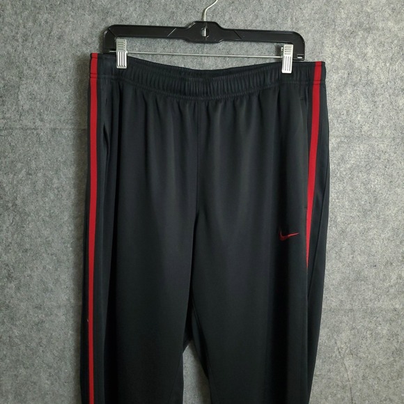 Nike Jogger Sweatpants Men's L Tapered Leg Black Swoosh Sportswear Basket Logo - Picture 4 of 16